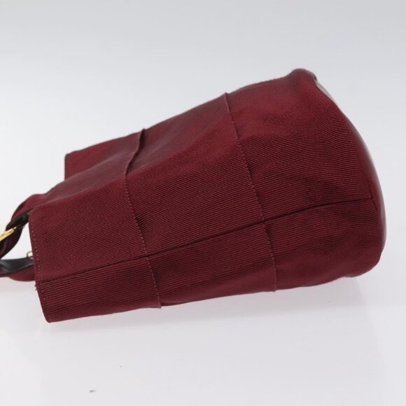 Salvatore Ferragamo Hand Bag Canvas Red Gold Auth - Picture 13 of 16